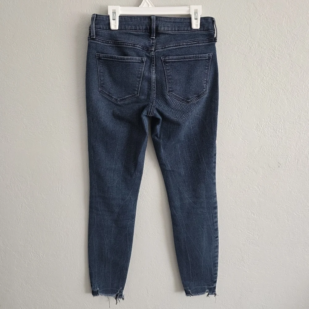 Old Navy Womens Rockstar Super Skinny Ankle Mid-Rise Dark Wash Denim Jeans Sz 0 - Picture 4 of 9